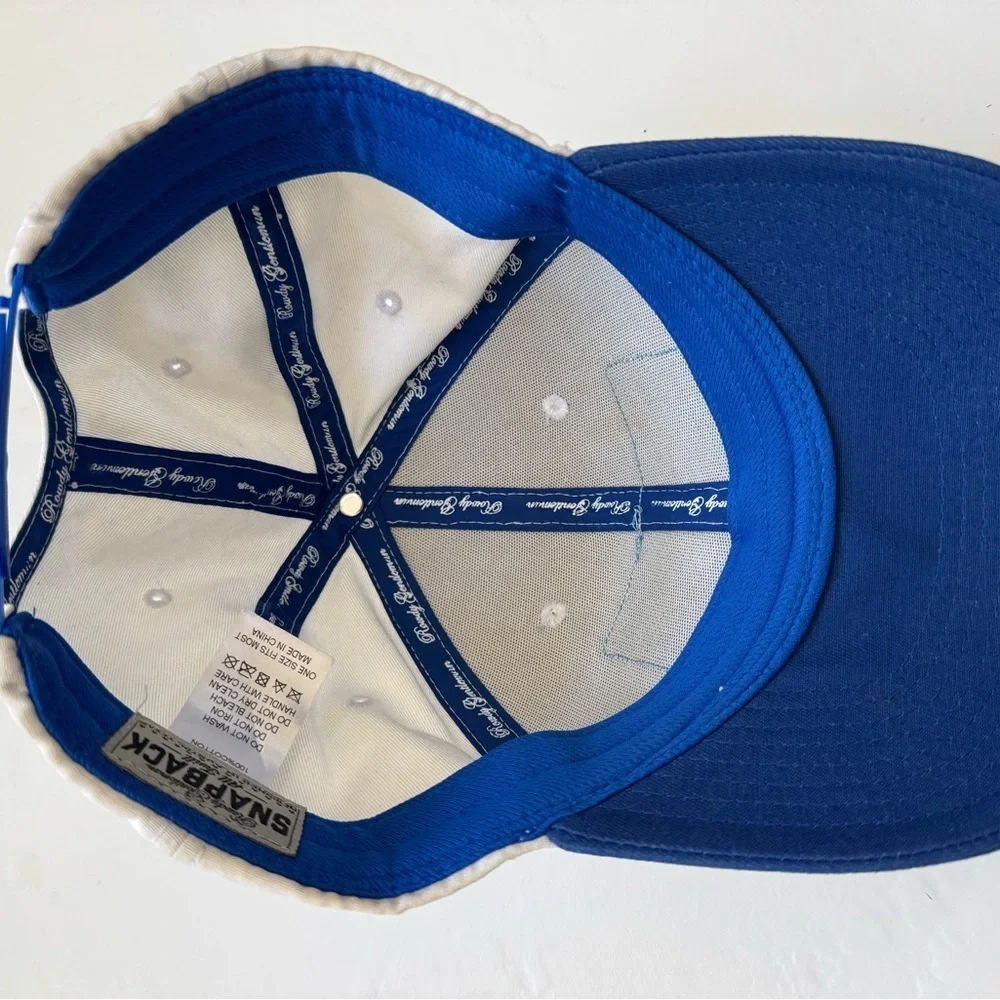 SnapBack USA Embroidered Cap in Blue and White